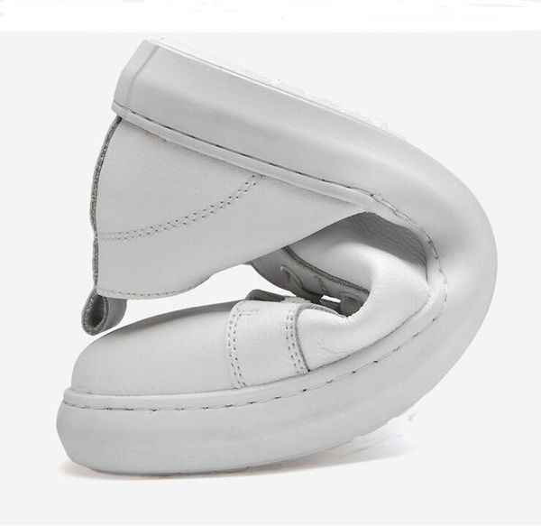 

new luxe little white shoes women's platform casual shoes couple leather men's shoes large size version cowhide a25, Black