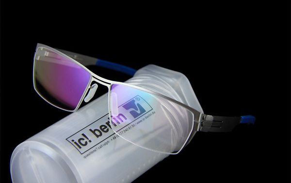 

luxury-german ic berlin has no screw ultra thin thin steel sheet with myopic glasses frame, Black