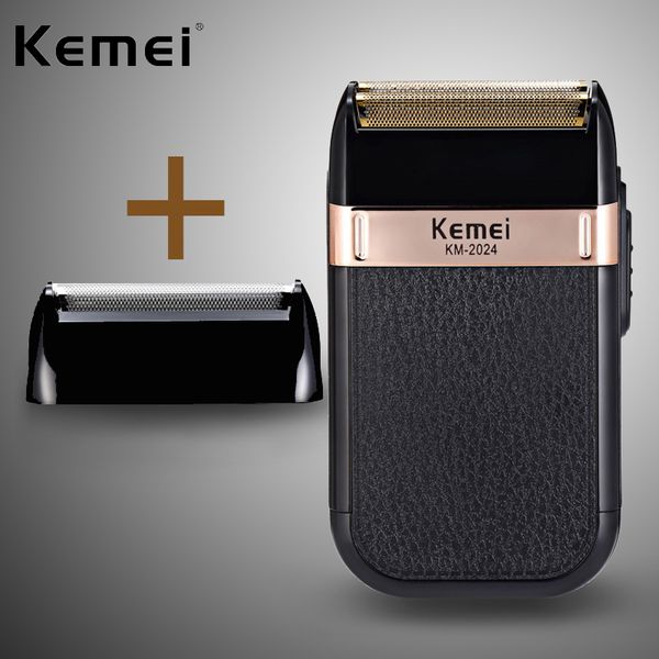 Komei Electric Shavers Netto Waschhalle Rasierer USB-geladenes Hubkolbenschachtel Gold und Silbermesser KM-2024