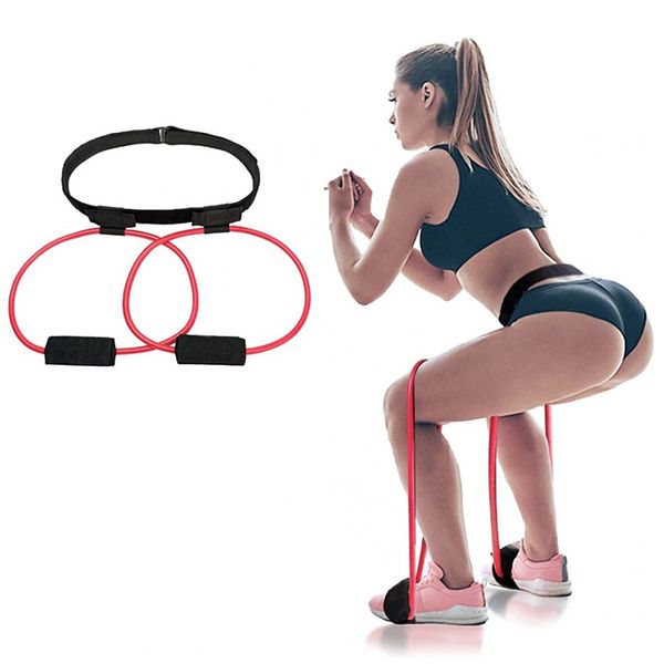 

fitness booty butraining band adjustable waist belt pedal exerciser resistance bands for glutes legs muscle workout 2020