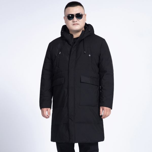 

10xl 9xl 8xl new arrival winter long jacket cotton thick male casual fashion parkas cotton coat men brand clothing, Black