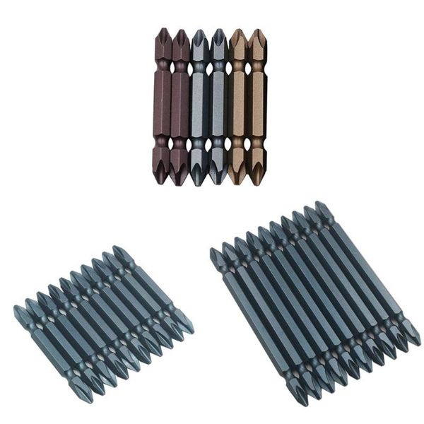 

10pcs/set double-ended strong ph2 magnetic coil precision screwdriver set anti slip s2 steel electric screw driver heads kit
