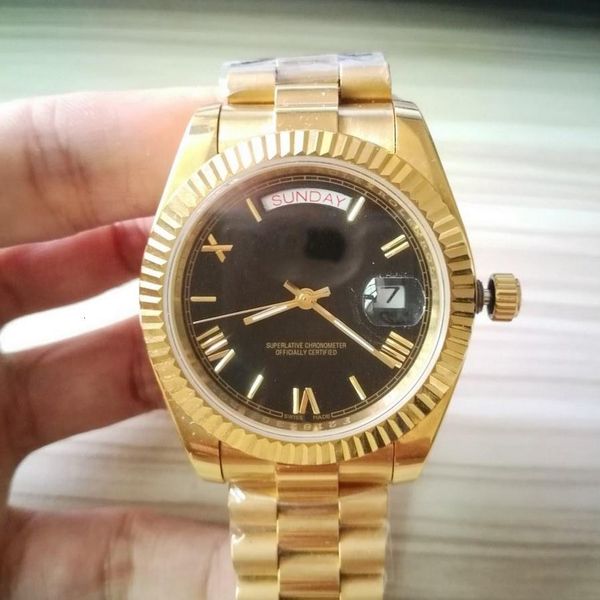 

49 colors luxury watch wholesale datejust daydate men rlx automatic self -wind 18k watches stainless steel wristwatch no battery 2813 223, Slivery;brown