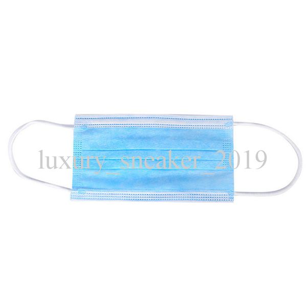 

2020 outdoor disposabl pm2.5 facial proof masks 3-layers non-woven pm2.5 protective face mask blue anti-dust earloop masks