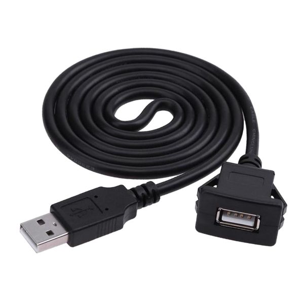 

usb 2.0 port car dashboard panel flush mount extension line cord 2m