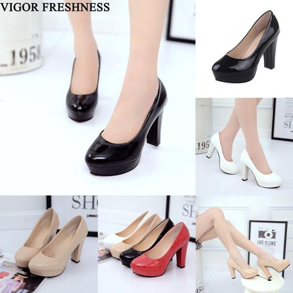 

vigor freshness pumps women shoes spring high heels women's shoes platform pumps office lady party autumn 10cm wy282, Black