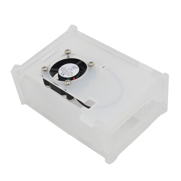 

transparent acrylic case enclosure box with cooling fan for raspberry pi 4 model b