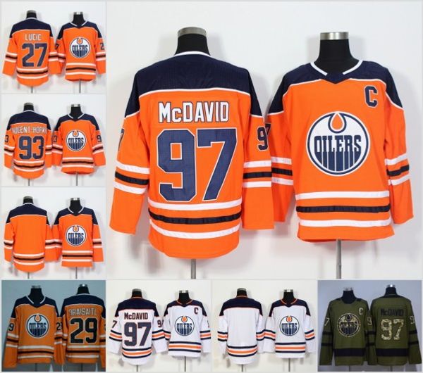 

2019 new edmonton oiler 97 connor mcdavid jer ey 99 wayne gretzky 29 leon drai aitl 27 milan lucic 93 ryan nugent hopkin hockey jer ey