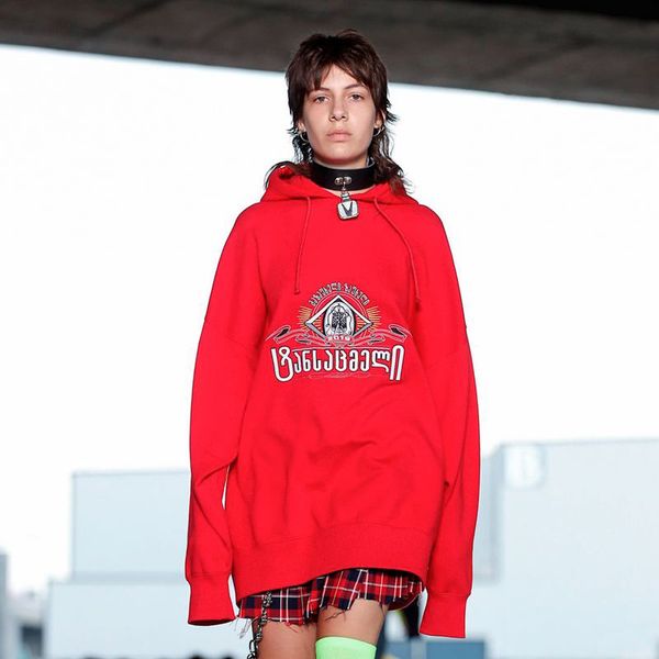 

2019 Spring Summer Vetements Fashion Casual Wear Hooded men women designer clothing Cotton Long Sleeve Hoodie