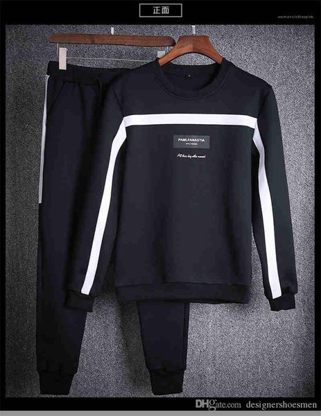

tracksuits casual spring running mens suits fashion loose mens apparel designer letter print panelled mens 2pcs, Gray