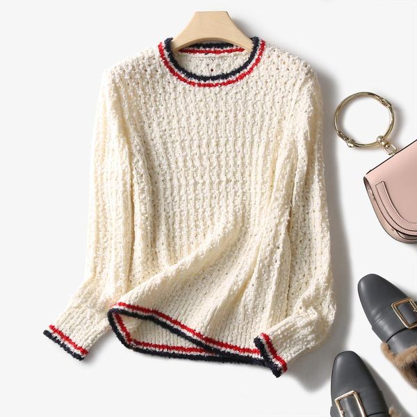 

2019 autumn&winter new arrival office lady sweater base blouse women hmr19152oct2, White;black