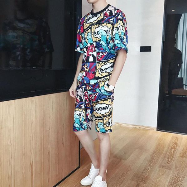 

летний принт причинно-следственная мужская футболка очаровательная повседневная одежда мальчики хлопчатобумажная смесь праздничный топ + брю, Gray