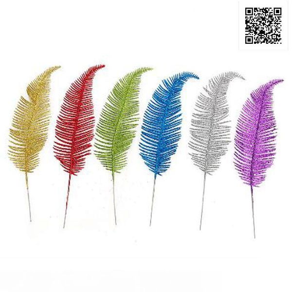 

50pcs christmas artificial leaves simulation leaves christmas decorations 28cm