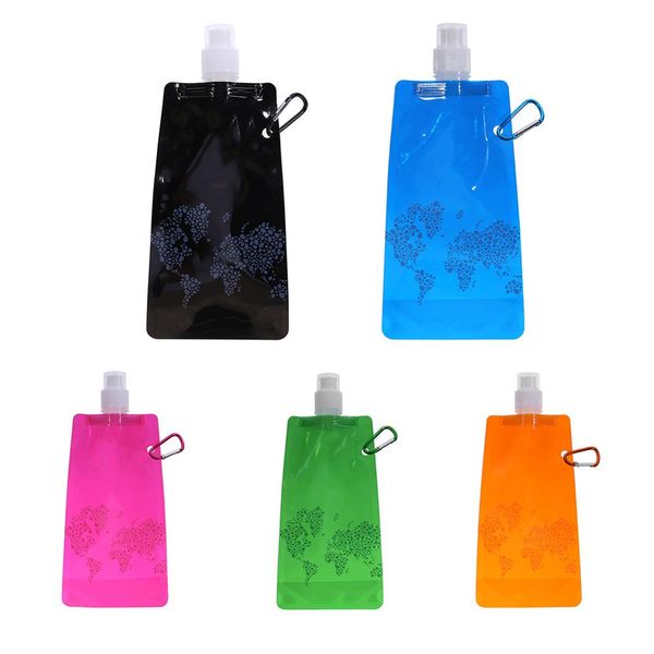 

0.5l portable folding water bottle water bag outdoor sport supplies water,,foldable travel bags