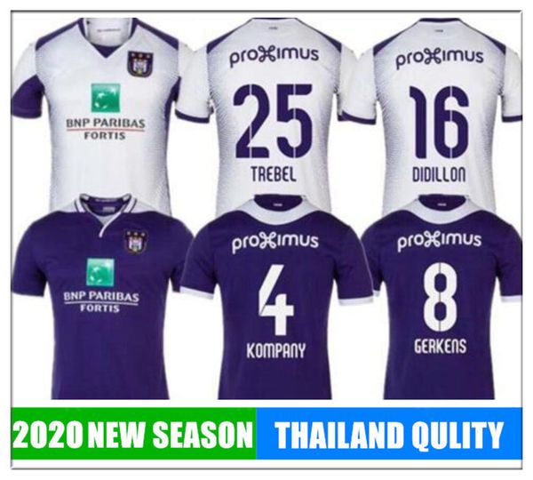 

2019 2020 anderlecht soccer jerseys home away verschaeren bolasie trebel dimata bornauw santini 19 20 kompany kums gerkens football shirts, Black;yellow