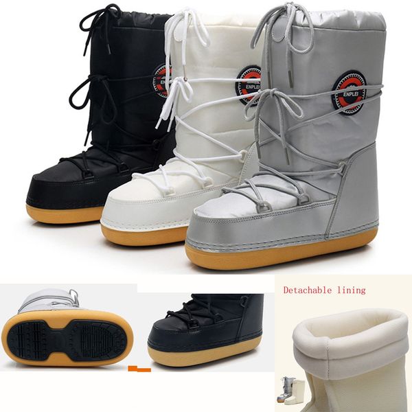 

winter snow boots for women non-slip wedges boots waterproof lace-up woman shoes thick bottoms botas mujer chaussures #30, Black