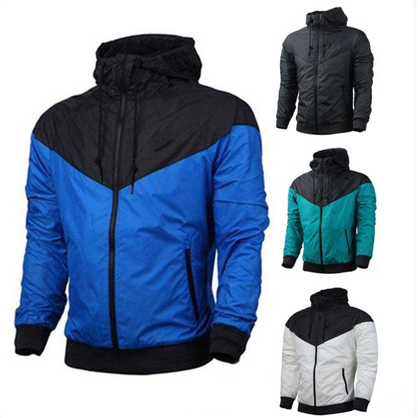 

brand mens jacket coat fashion zipper long sleeve spring sportswear jackets windcheater men outerwear overcoat, Black;brown