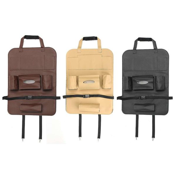 

автокресло спинка организатор сумка для хранения искусственная кожа бежевый коричневый черный легко установить