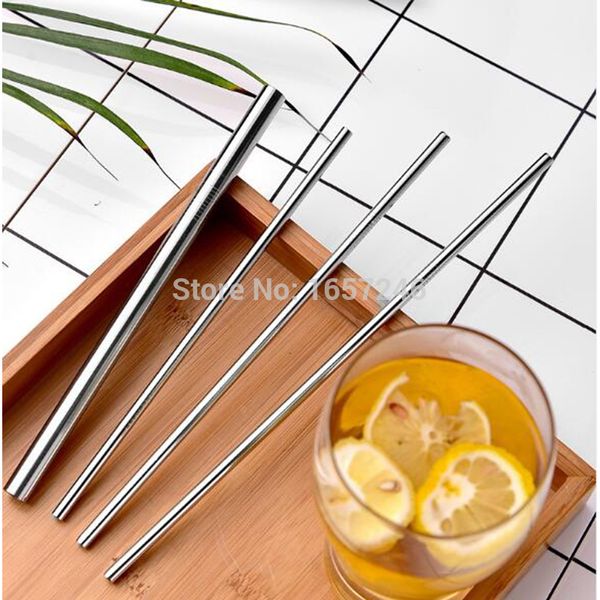 

300pcs/lot metal drinking straws 304 stainless steel straw grade diameter 6mm/8mm/9mm/10mm/12mm factory wholesale