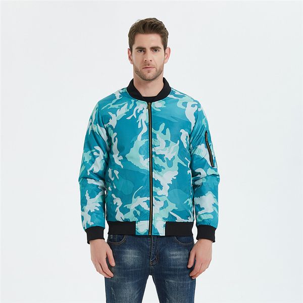 

mens spring autumn camouflage cotton jacket mens zipper coats with pockets stand collar long sleeved contrast color jacket, Black;brown