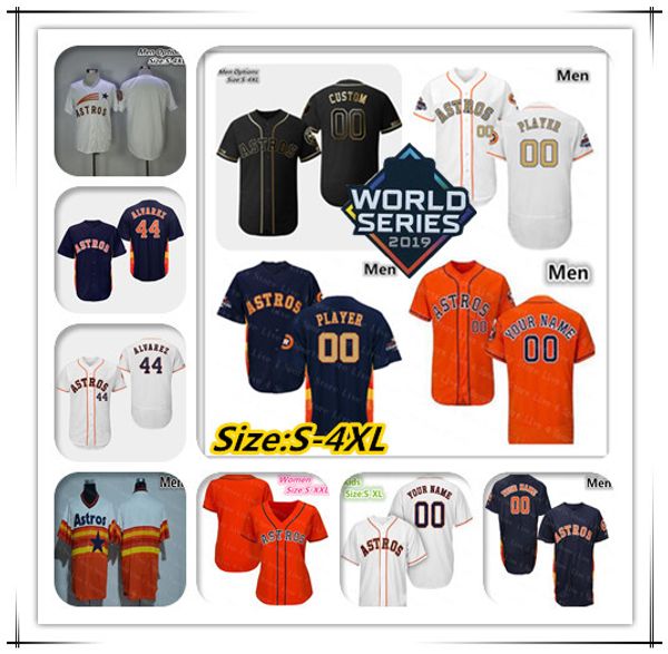 

Houston 2019 World Series WS Astros Jersey Yordan Alvarez Carlos Correa Gurriel Martin Maldonado Jake Marisnick Keuchel Osuna Women Youth