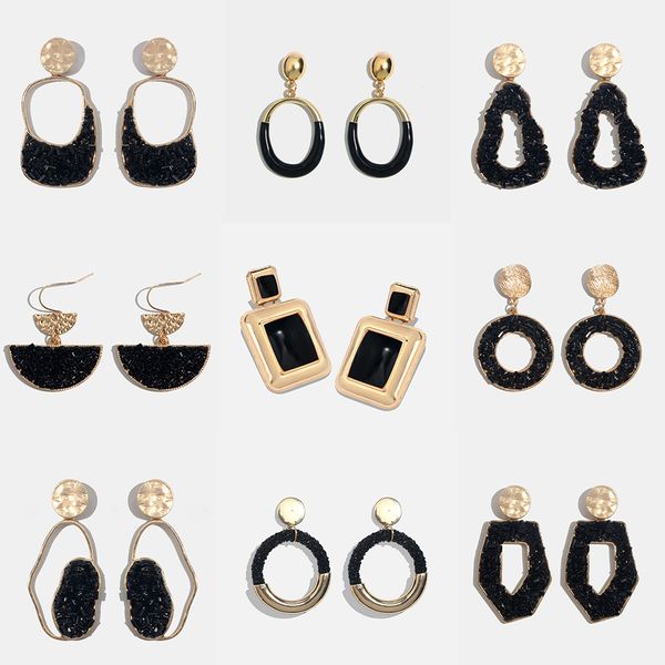 

just feel new 2019 trendy resin acrylic drop dangle earrings for women round bohemian wedding party pendant earring jewelry, Silver