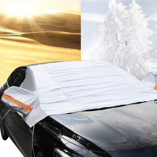 

universal car half covers sunshade styling foil waterproof thicken car snow shield anti-uv snow protection covers for cars