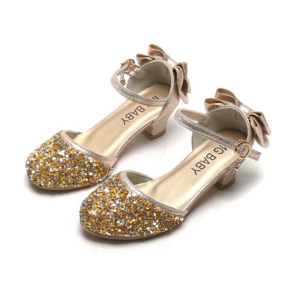 

girls sandals low heel summer sandals fashion baby girls princess shoes with glitter new design for party smg077, Black;red