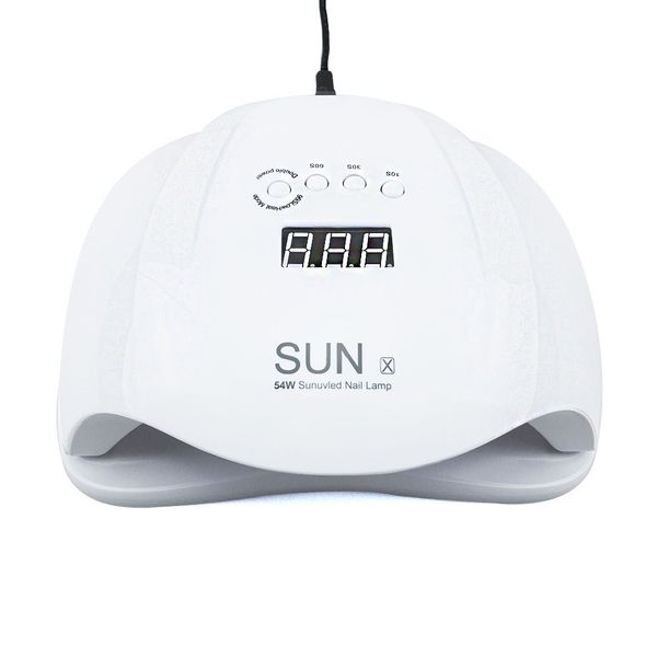 

sun x 54w nail dryer uv led nail lamp lcd display hybrid leds dryer lamp for curing gel polish nail manicure tool ly191228