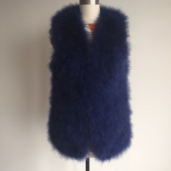 

new fashion real ostrich fur vest women natural fur vest high discount low sale for warm winter tfp616, Black