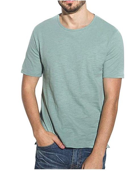 

european and american men's summer solid color round neck short sleeve slim men's fashion casual t-shirt top, White;black