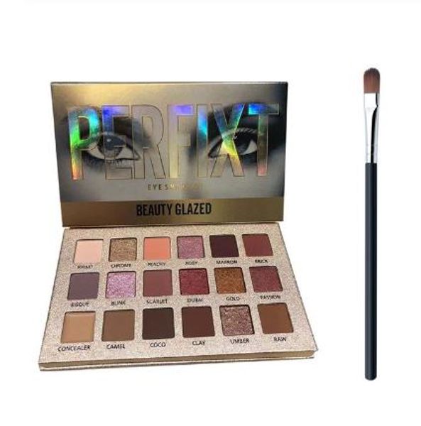 

beauty glazed 18 color makeup eyeshadow palette nude waterproof glitter pigment smoky eye shadow pallete 18color make up palette