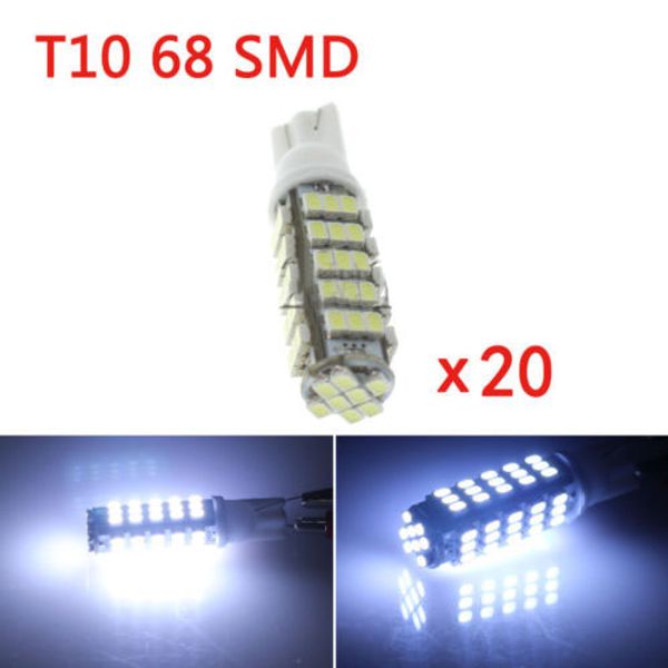 

20pcs t10 68-smd led car reverse lights bulbs - w5w 194 921 168 white super bright