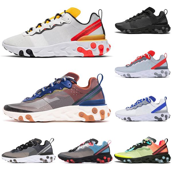 

new react element 55 87 men women running shoes tour yellow casual dusty peach triple black white sail outdoor mens trainers sports sneakers