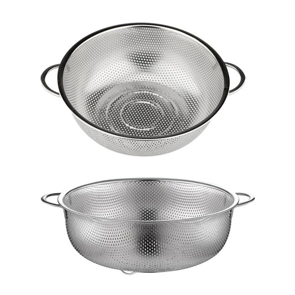 

2x strainer vegetable sieve noodles draining basket w/ handles kitchen