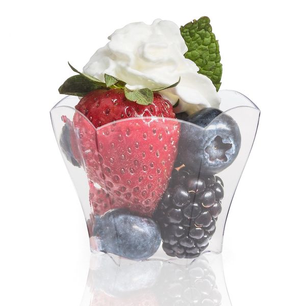 

promotion - party wedding supplies, 62*43mm/70ml disposable plastic tableware clear mini dessert flower cup, 20/pack