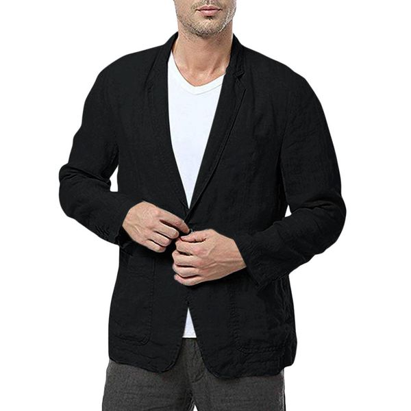 

men slim fit cotton blend solid long sleeve thin suits blazer jacket outwear patchwork plus size suits jacket men outwear 11.1, White;black