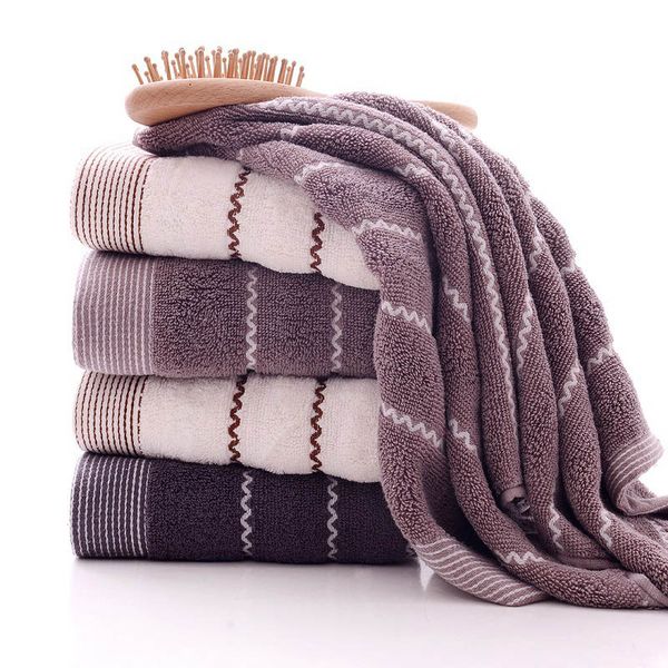 

100% stripe pattern cotton fiber towels bath face towel set cool absorbent bathroom towels for adults