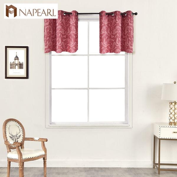 

napearl 1 piece grommet type phoenix jacquard short curtain new valance modern all match home decor drapery bedroom kitchen