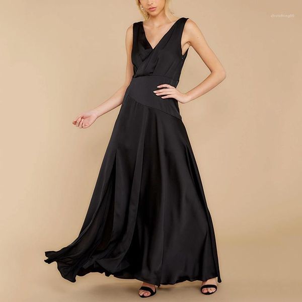 

color summer dresses v neck party females apparel women elegant designer dress backless solid, Black;gray