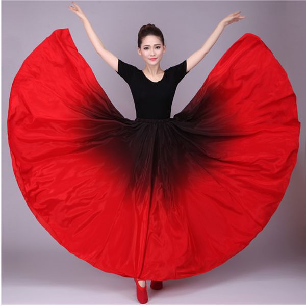 

720 belly gypsy skirt belly dance ruffle flamenco skirt new dancing large skirts dance flamingo costume b-6832, Black;red