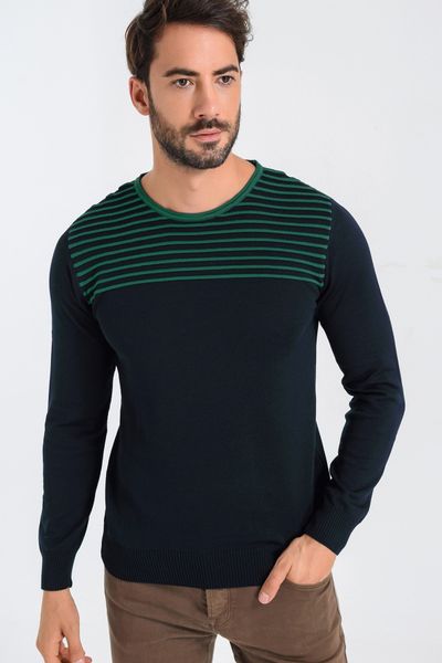 

heyss o-neck men 's sweater sweater, White;black