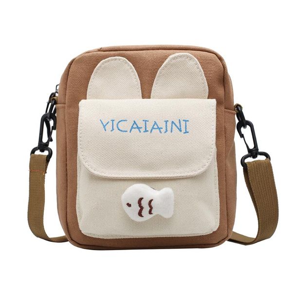 

canvas women crossbody bags cartoon ladies small hit color shoulder sling bag cartoon cute cat bag tote