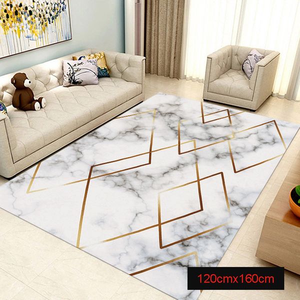 

area rug marble golden geometric lines marbling home decor floor rug carpet bjstore