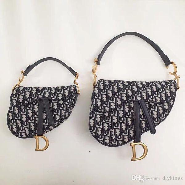 

women fashion shoulder bags canvas horseshoe buckle shoulder strap hand-held single shoulder oblique embroidery bags saddle bags