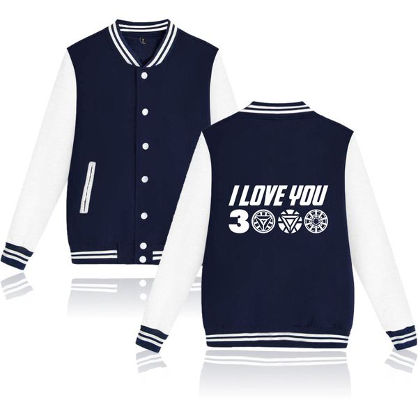 

i love you 3000 print cool fashion baseball jacket popular basic hip hop casual street long sleeve baseball jacket, Black;brown