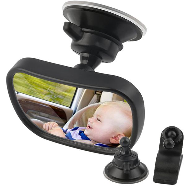 

2 in 1 87mm x 56mm baby car mirror car back seat mirror rear view safety 360 rotation adjustable baby kids monitor
