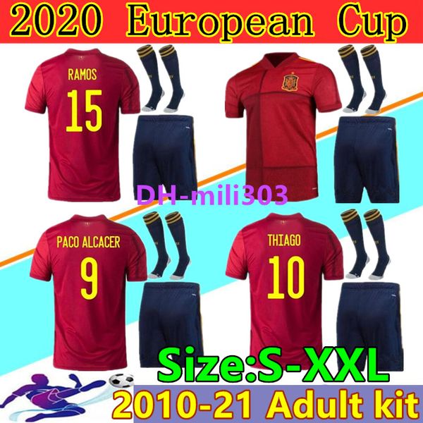 

2020 spain soccer jersey kits 20 21 camiseta de fÃºtbol a.iniesta asensio ramos silva isco sergio euro cup football shirt uniforms, Black