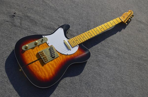 

esquerda guitarra eletrica де мадера-де-бордовый е, стеганый клен топ amarelo кор рахада, альта qualidade де ору acessórios electri