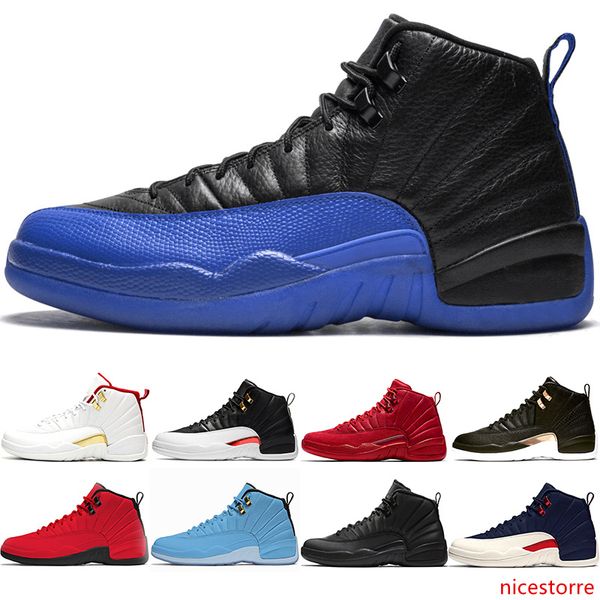 

12 game royal men basketball shoes 12s fiba reverse taxi white grey mens designer trainer sports athletic sneakers size 41-47